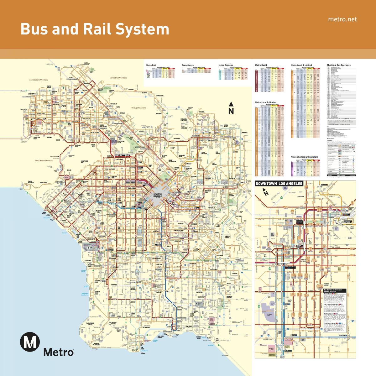 ロサンゼルスのバス停の地図