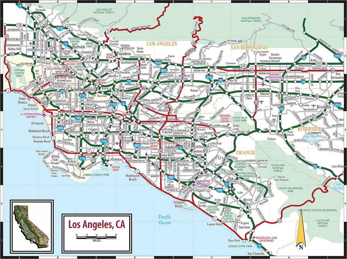 ロサンゼルスの道路地図